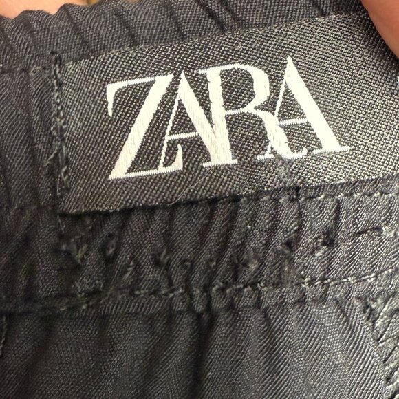 EUC Women's ZARA Flowy Ankle‎ Pants Black | Size M - Picture 7 of 12